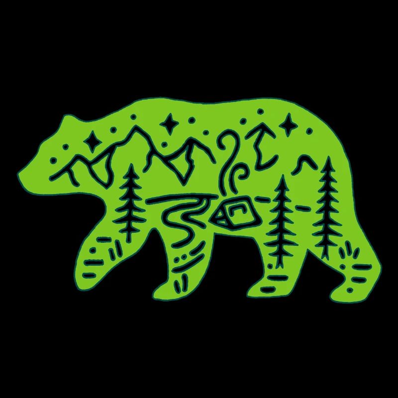 Nature totem green bear