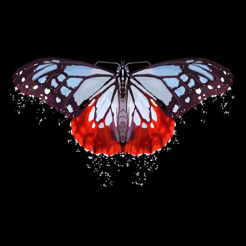 Butterfly with blue and red spots