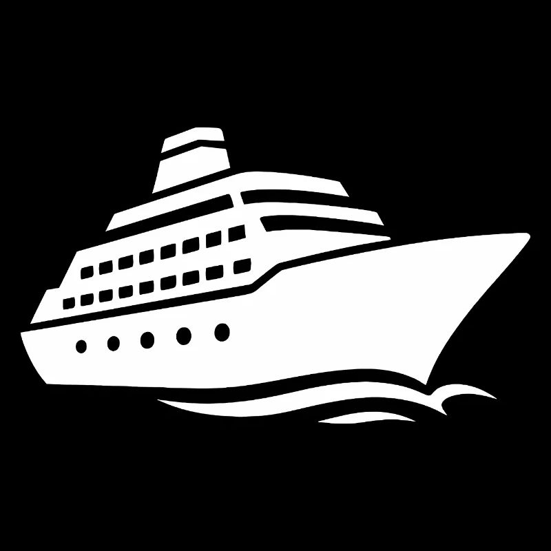 Minimalist Cruise Ship Silhouette Vacation