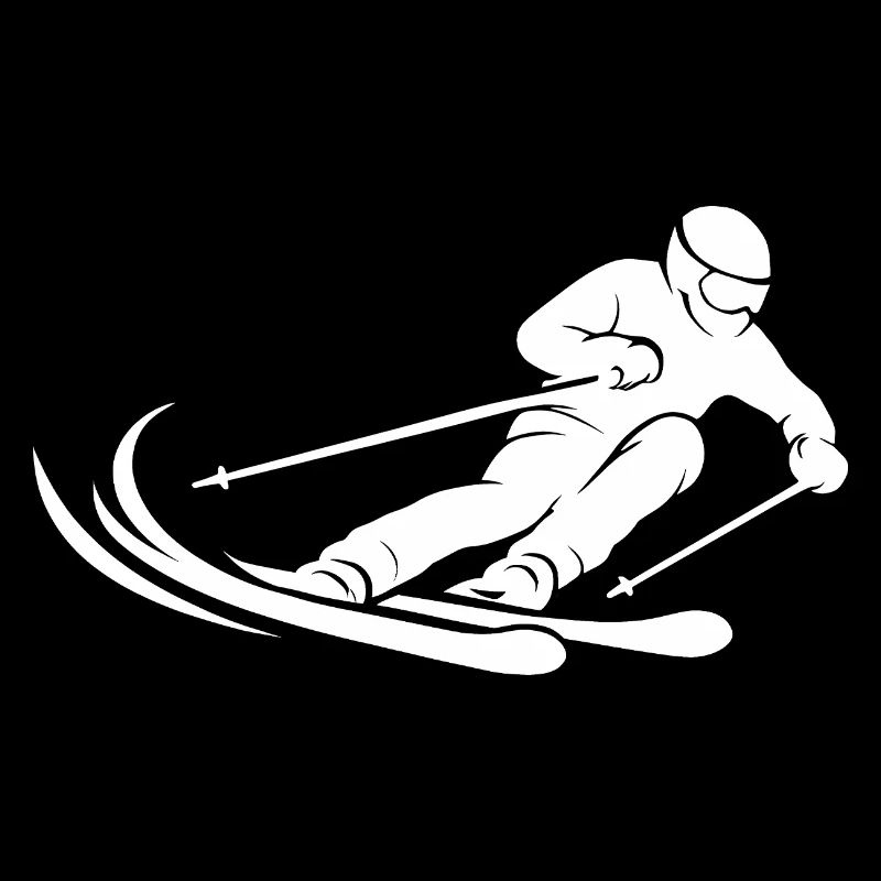 Minimalist Skier Silhouette Skisport Wint
