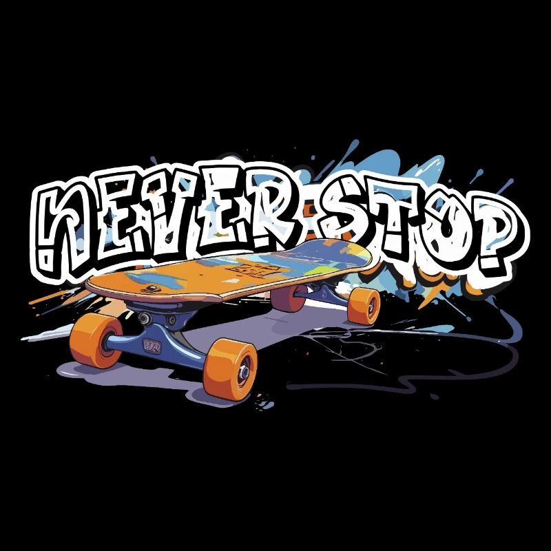 Colored Skateboard Graffiti Design