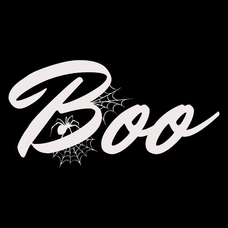 Boo Halloween Spider Web Lettering