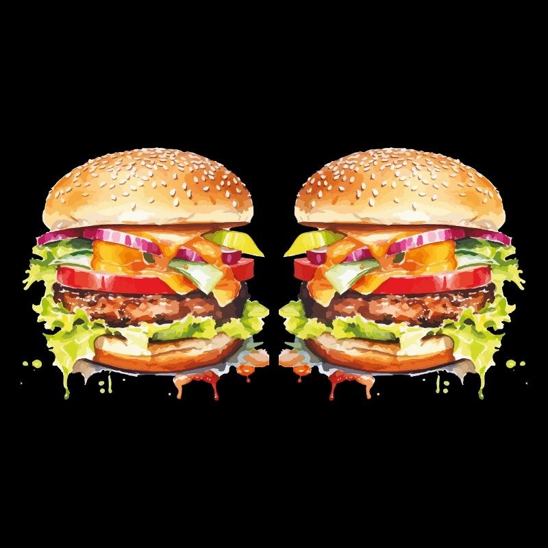Explosion de l’aquarelle de Burger