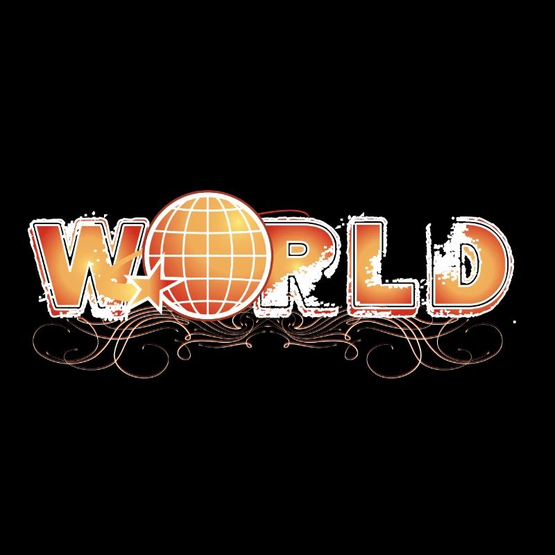WORLD LOGO decorated