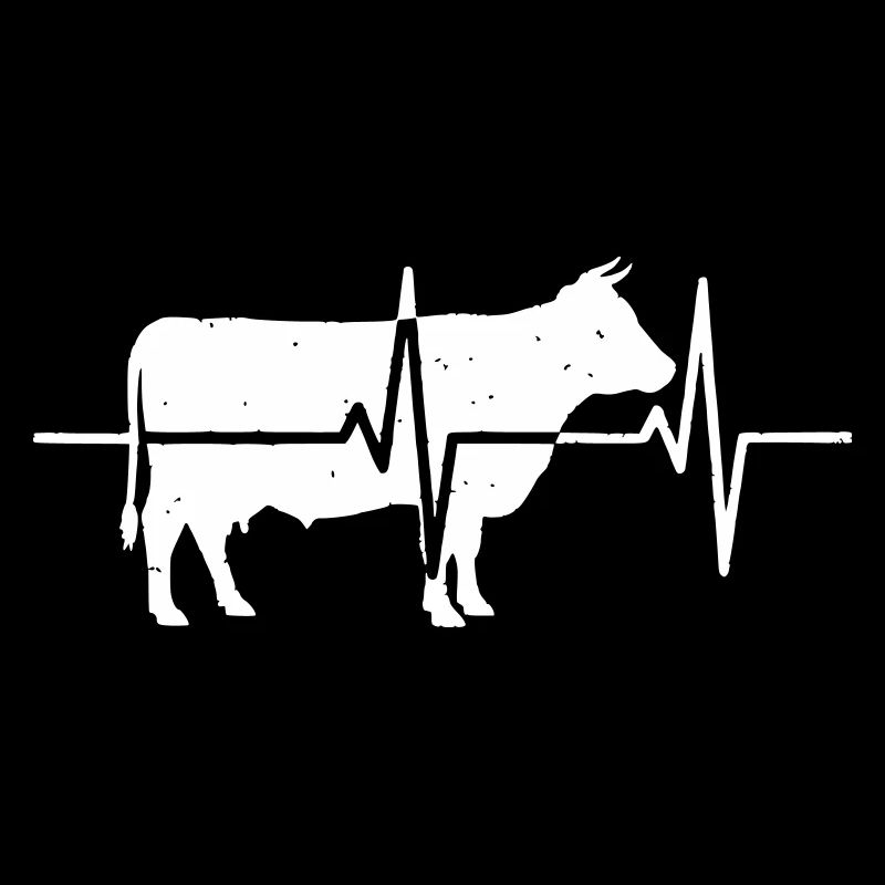 Cow Heartbeat ECG Farmer Pulse Vector