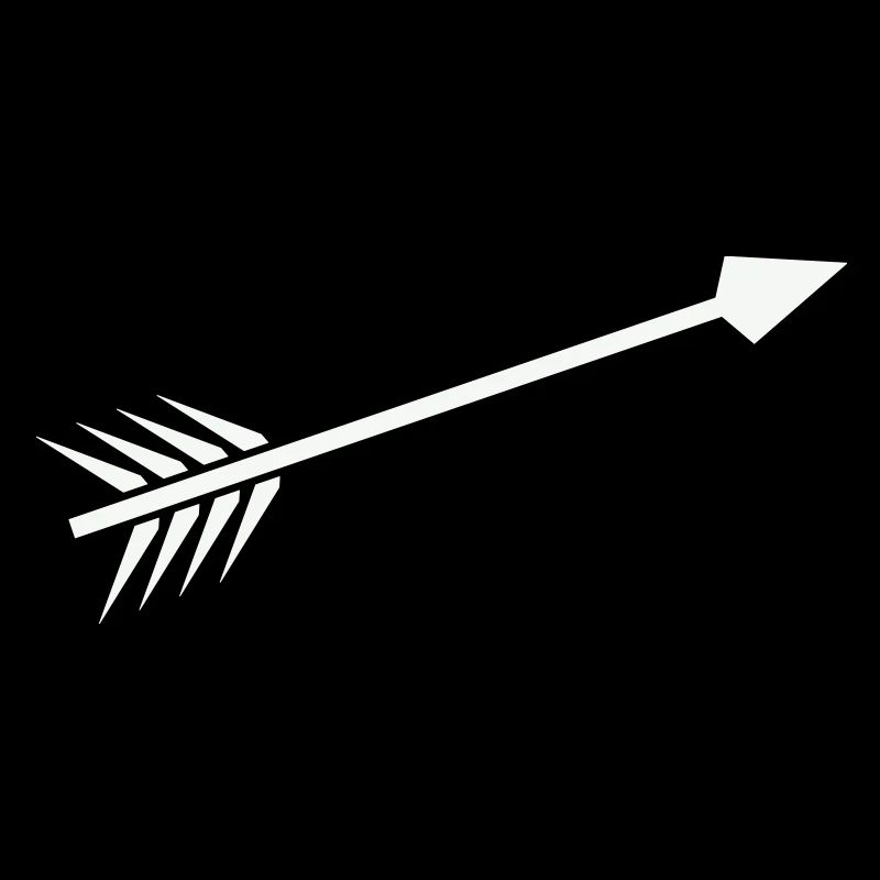 White arrow with feather