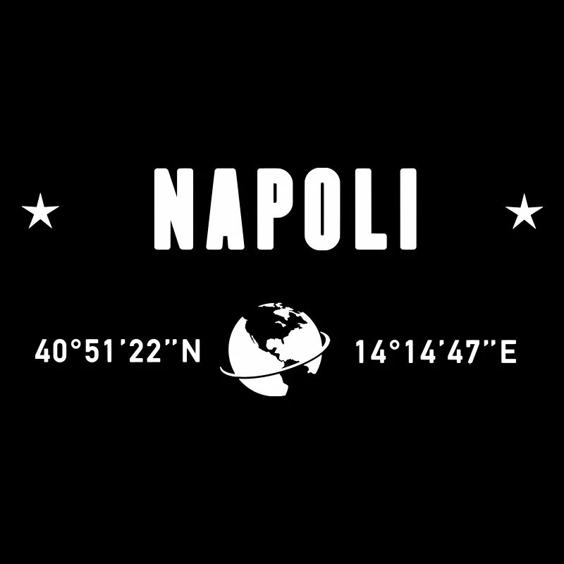 Napoli Italy Coordinates Planet Earth White