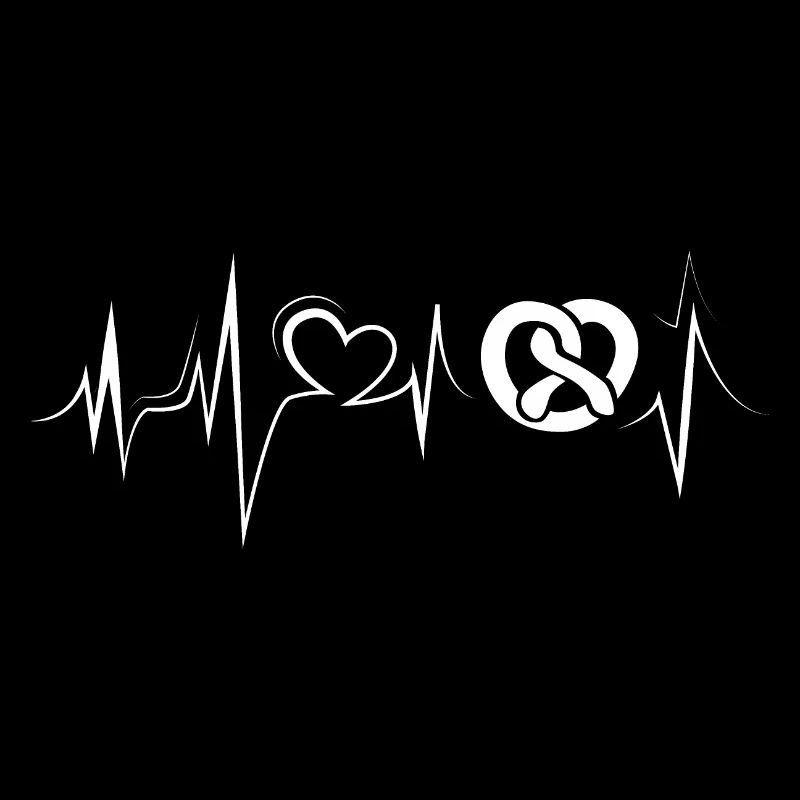 Bakery Heartbeat Symbol Baker Pretzel Pulse ECG