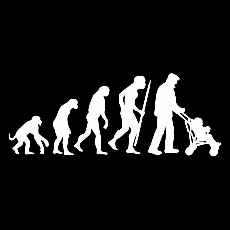 Evolution Großvater kinderwagen Opa babysitter