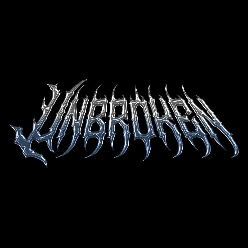 Unbroken – kaltmetallischer Chromtext