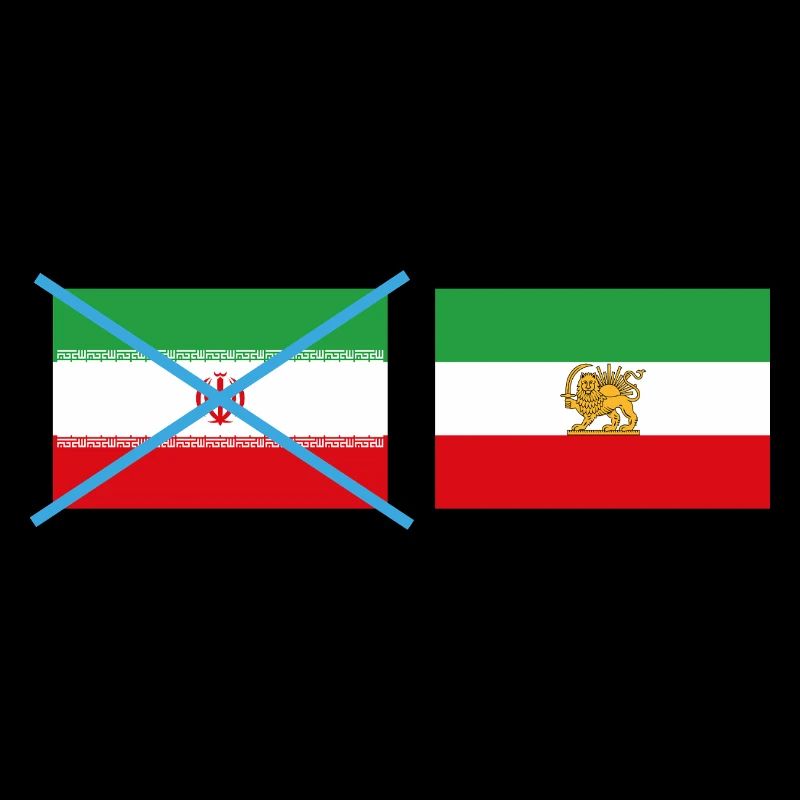 Drapeaux iraniens brisés