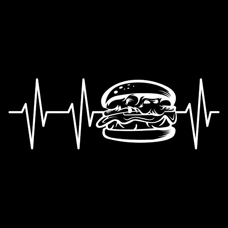Icône Burger Heartbeat Pulse Icône Logo de restauration rapide