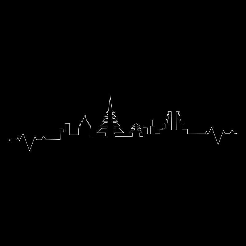 Continuous Skyline Line Art