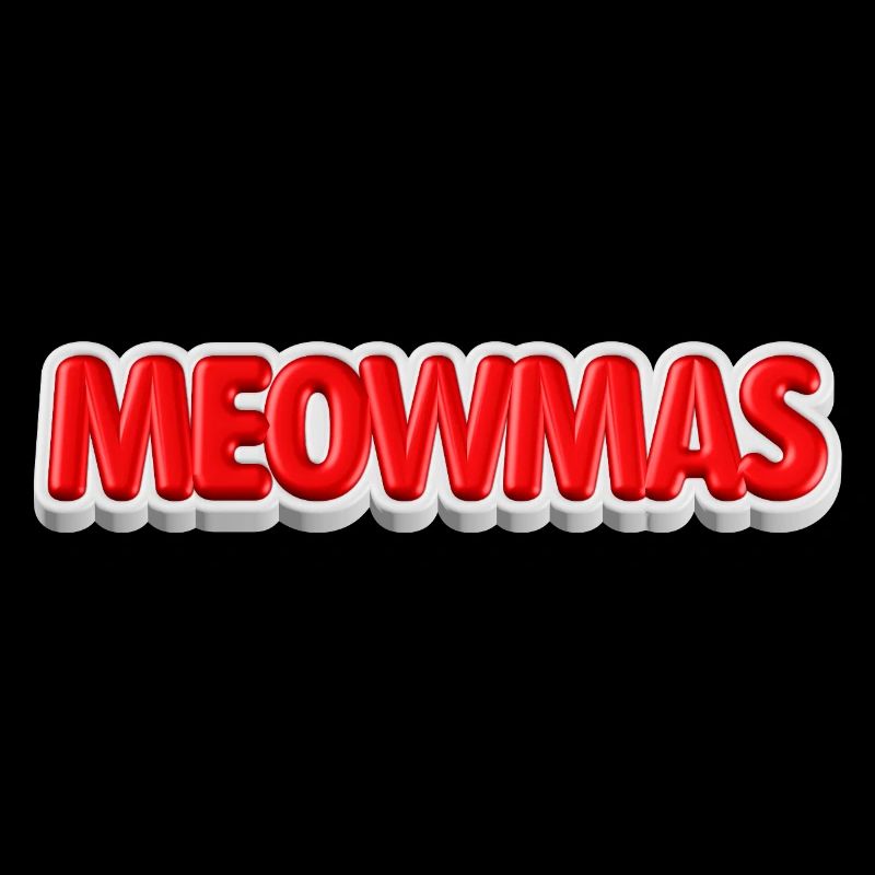 Typographie 3D du chat de Noël Meowmas