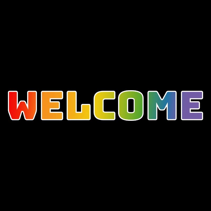 Regenbogen welcome weiss