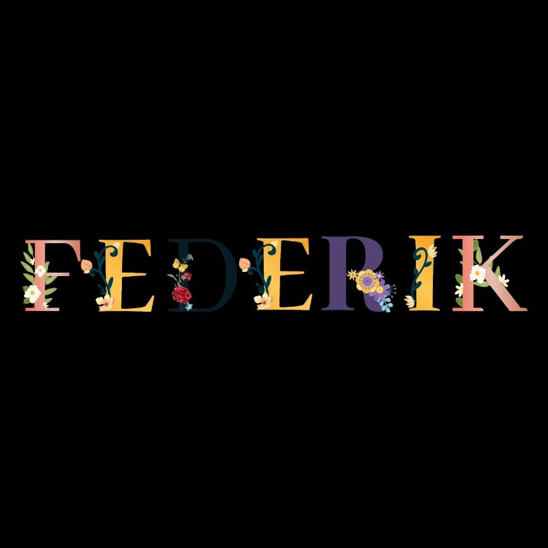 FEDERIK name decorated with flowers
