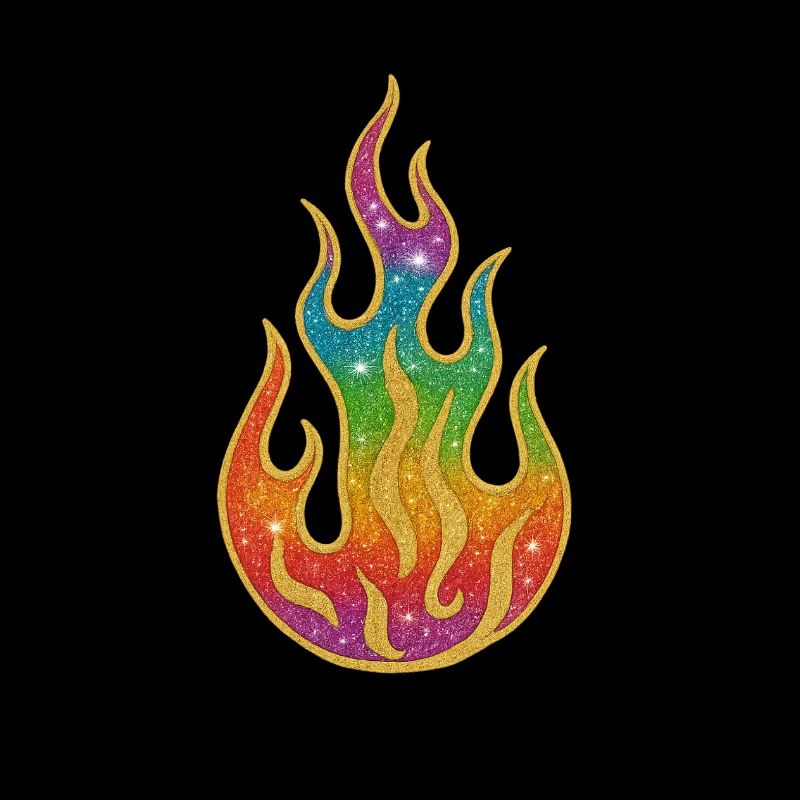 Fire | Rainbow Flame Glitter Splendor