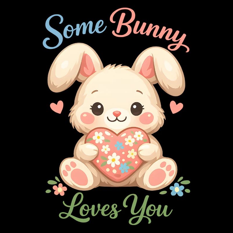 Süßer Osterhase mit buntem Ei 