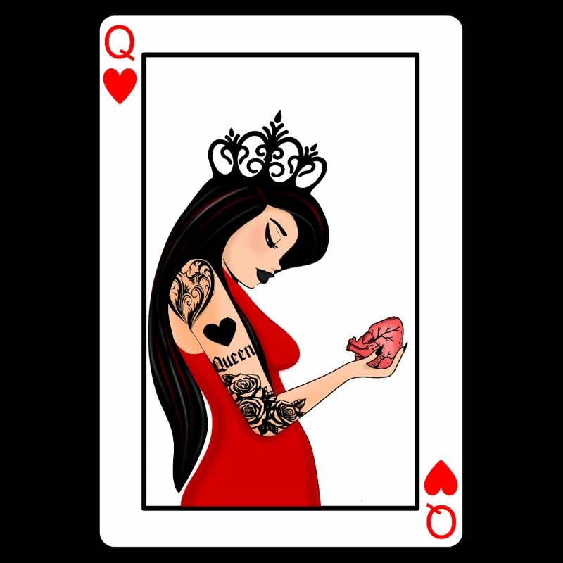 Carte Dame de Coeur punk