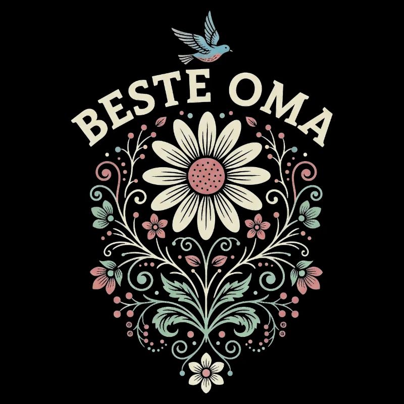 Beste Oma Blumen Geschenk für Großmutter Muttertag