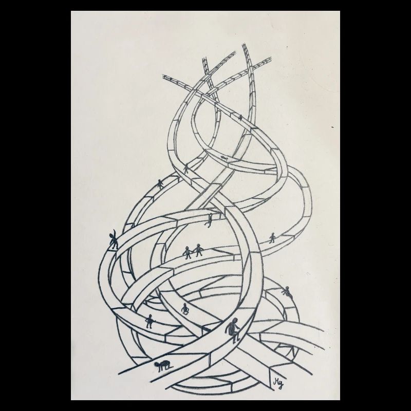 Loop labyrinth of paths