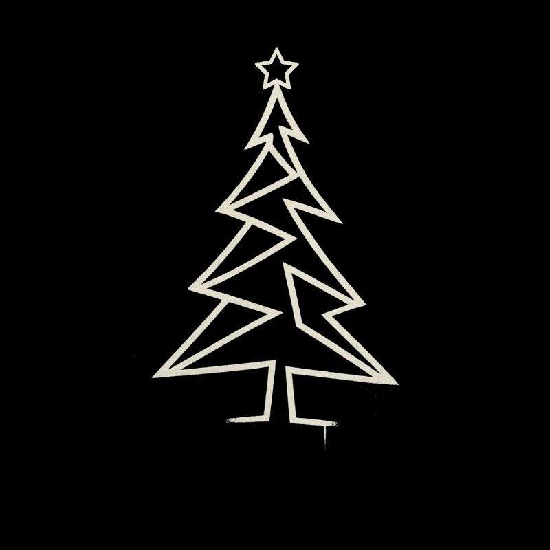 Urban Christmas Tree – Angular One-Line-Art Design