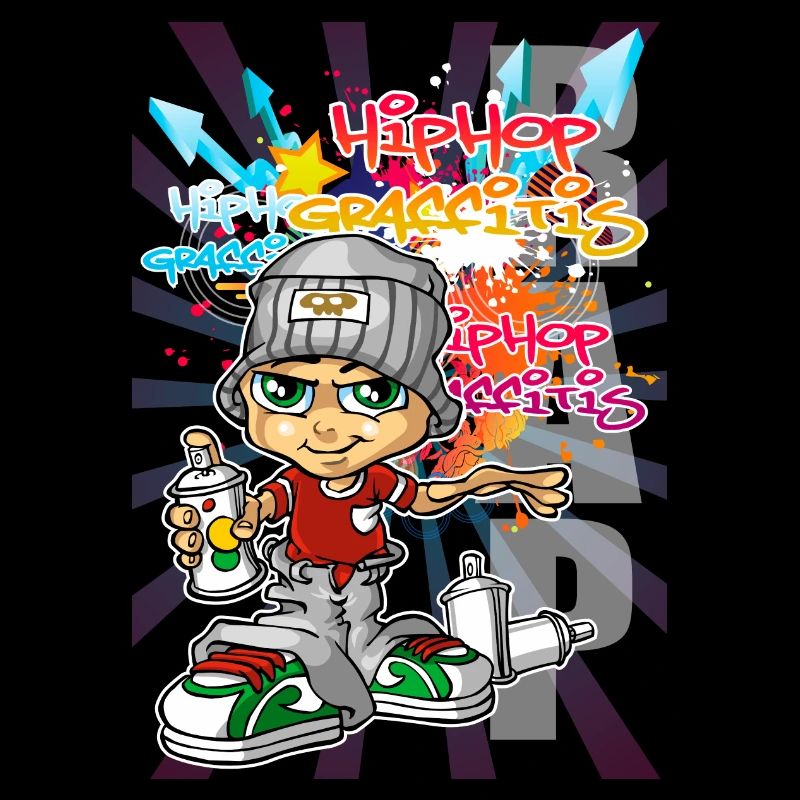 Graffiti boy with spray paint