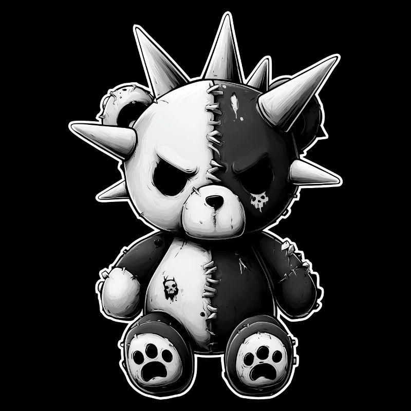Split Skull Plush Bear Punk