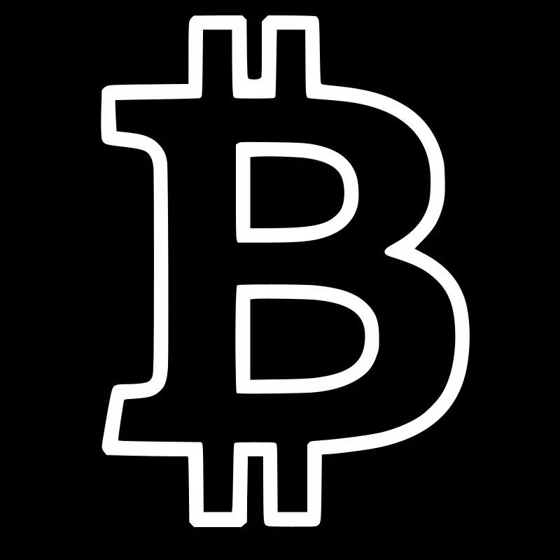 Contour du logo Bitcoin Minimaliste néon