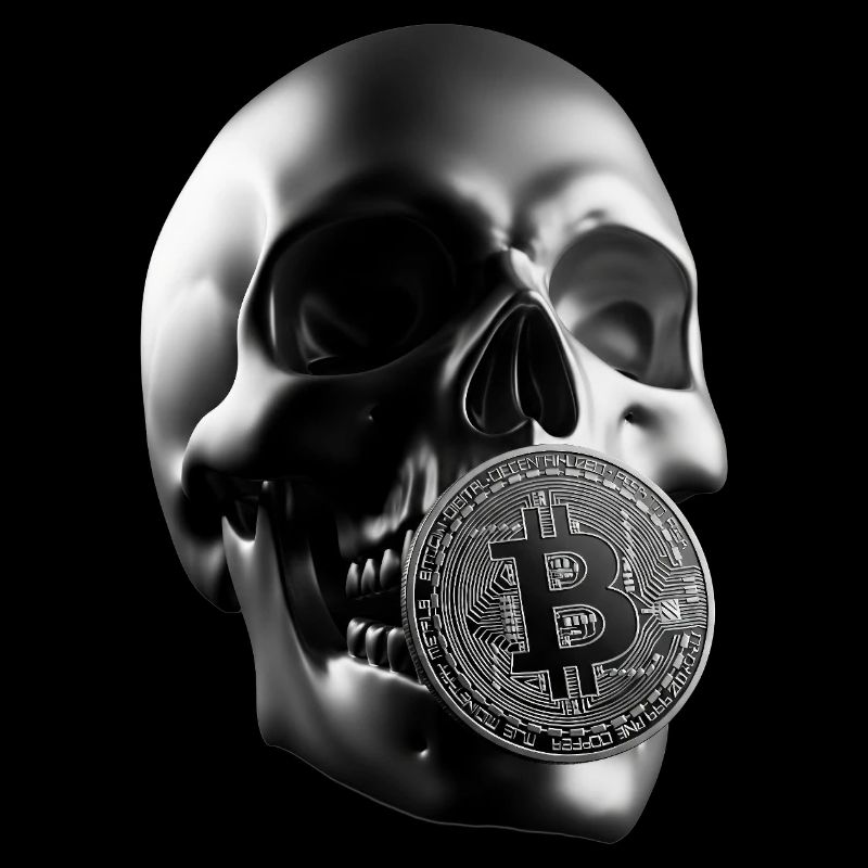 Bitcoin Skull Totenkopf Krypto Design