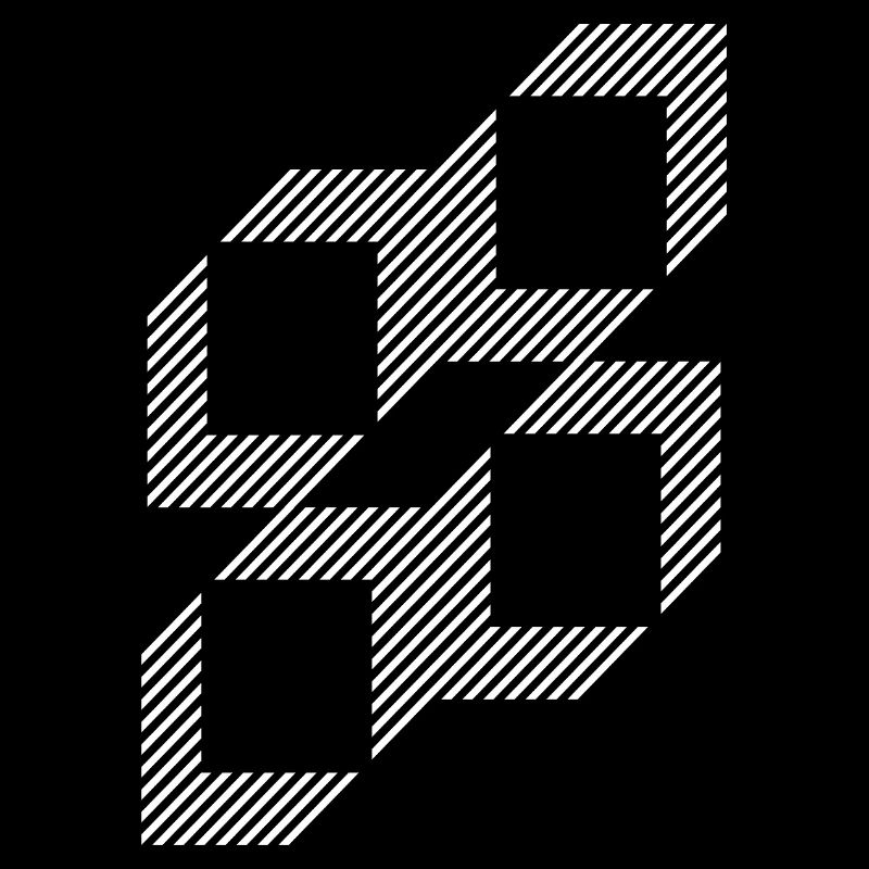 Geometric Stripe Squares Grid