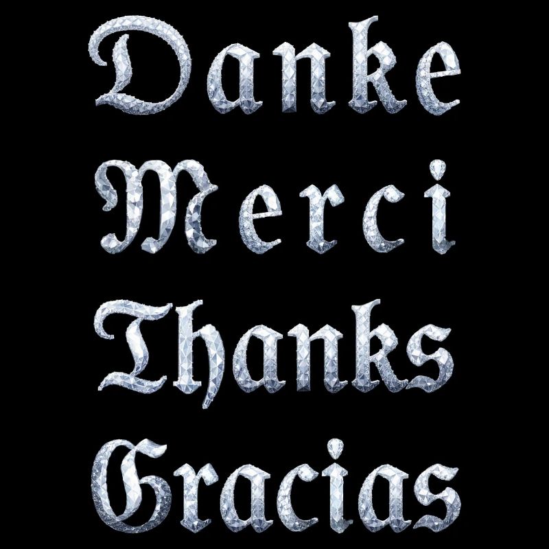 Multilinguale Dankesbotschaft Eiskristall