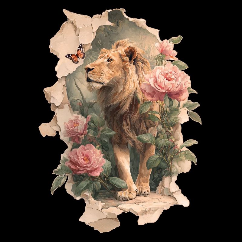 Lion avec papillon