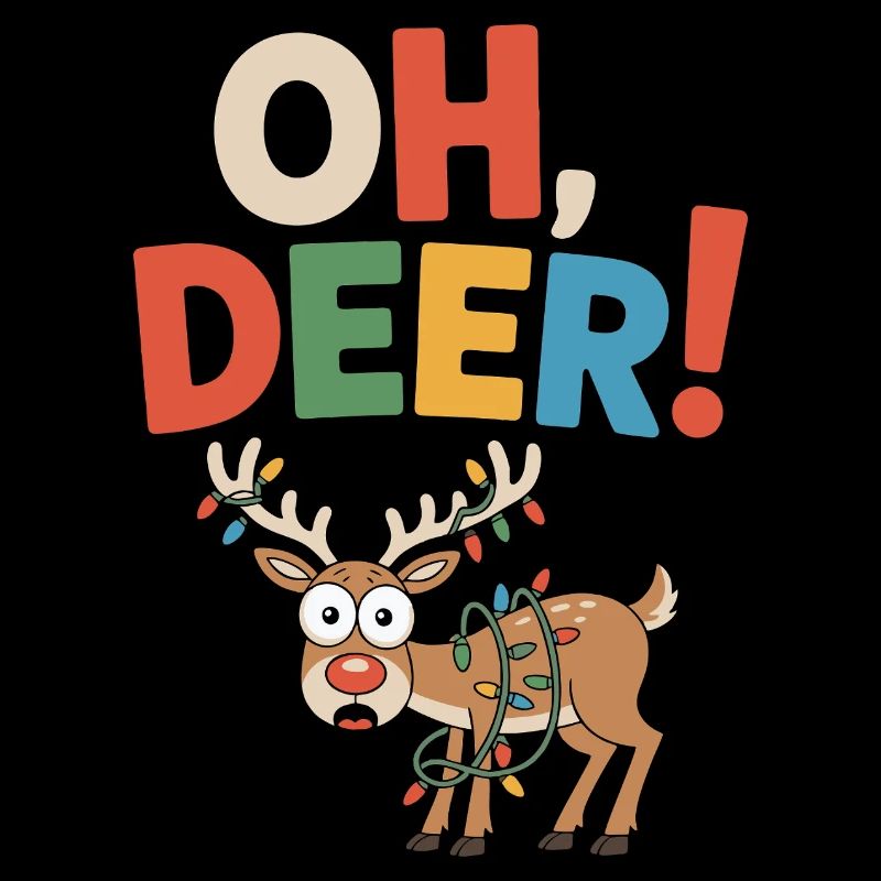 Oh, cerf ! Conception de cadeau de Noël drôle
