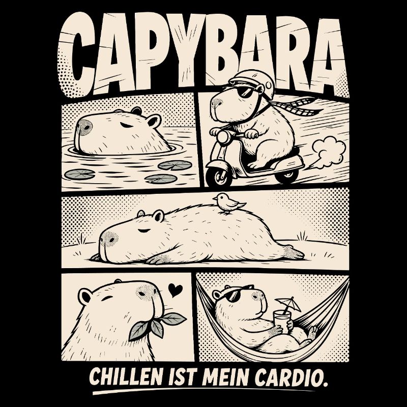 Capybara Chill Comic Entspannung Humor