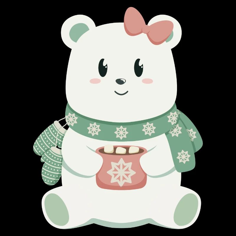 Polar bear with bow