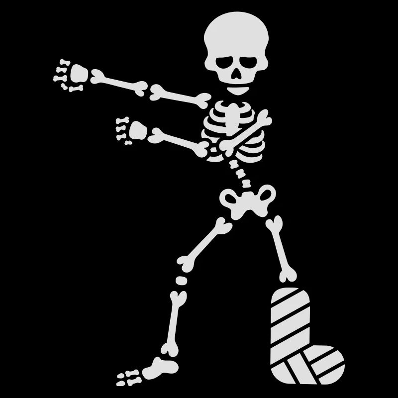 Broken leg plaster floss dance flossing skeleton