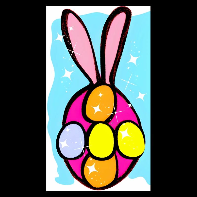 Colorful Easter Bunny Eggs Illustration