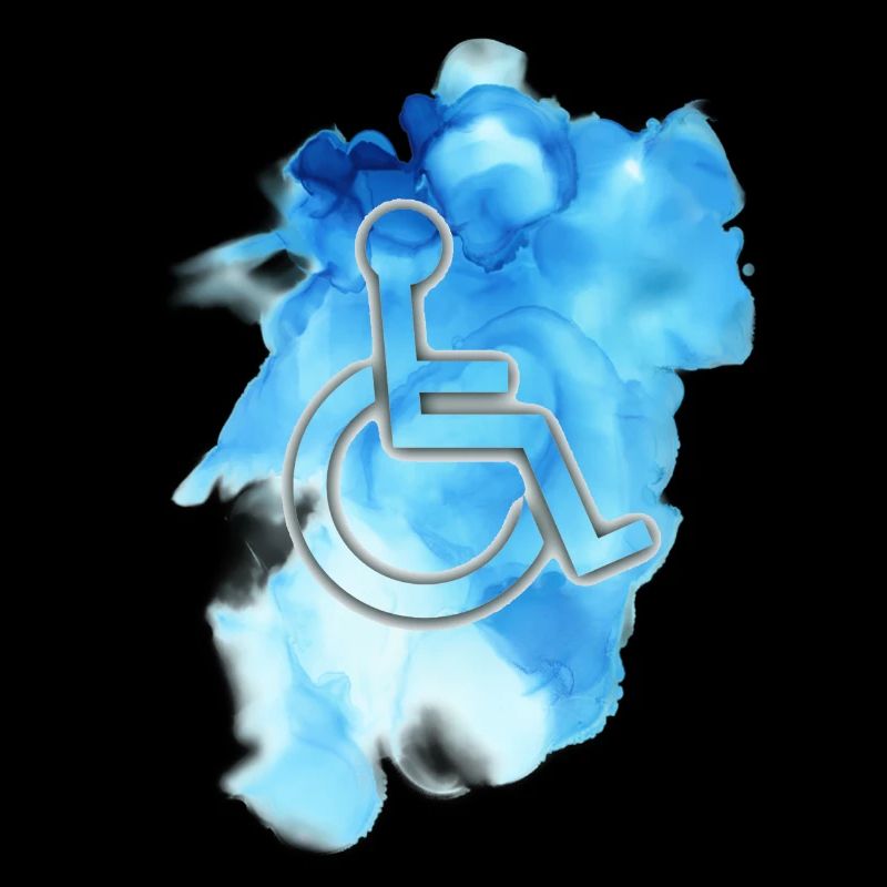 Rollstuhlsymbol mit blauem Hintergrund #
