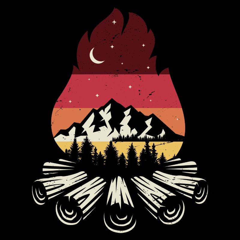 Campfire Sunset Pines