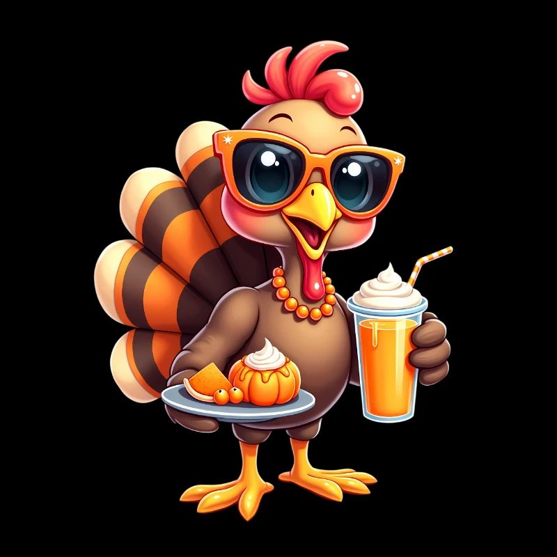 Dinde de Thanksgiving avec lunettes de soleil