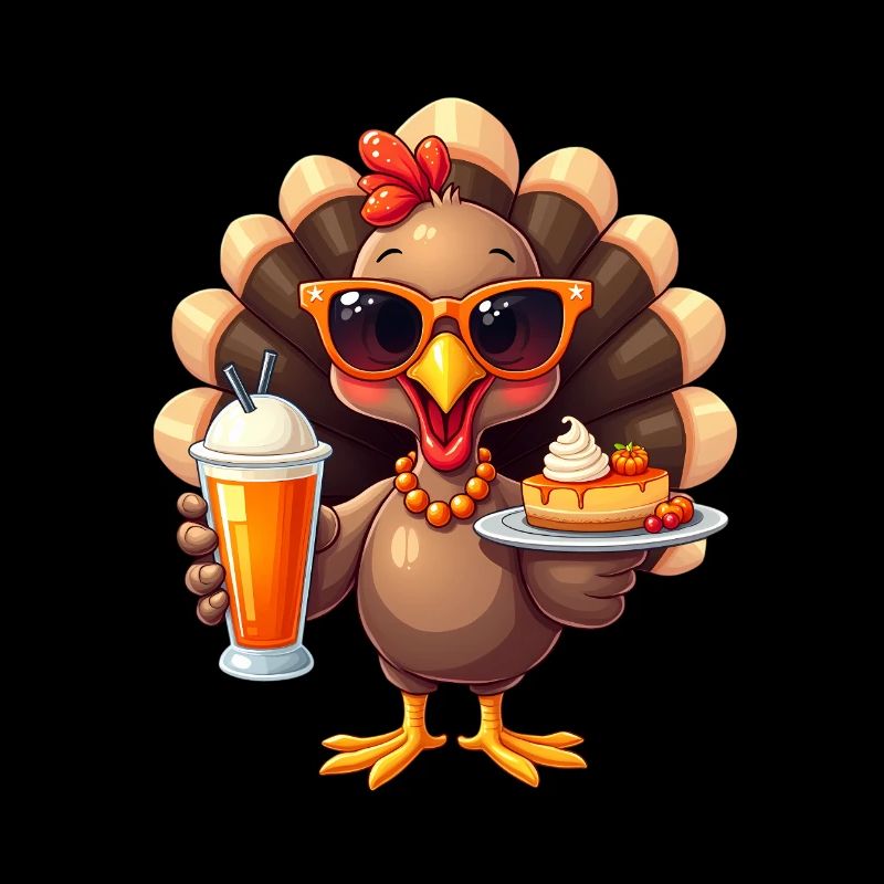 Dinde de Thanksgiving avec lunettes de soleil