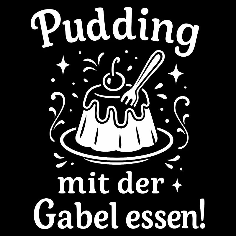 Pudding mit der Gabel Essen