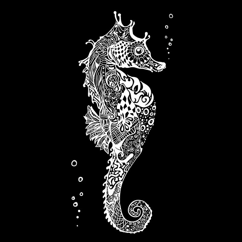 Hippocampe dessin mandala mer mignon vous aimez