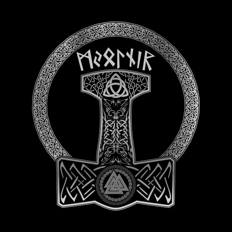 Mjolnir Wikinger Thor Hammer Runen Keltisch Knoten