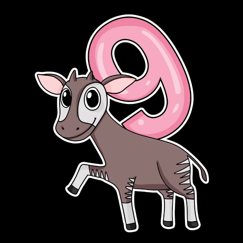 Fille 9 ans Okapi cadeau de 9ème anniversaire