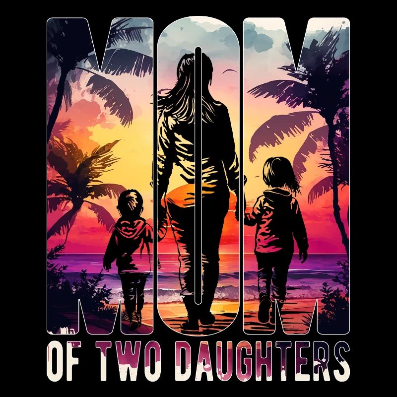 Mutter mit zwei Töchtern Muttertag Strand Mama