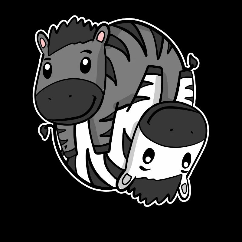 Zebra Yin Yang Symbol