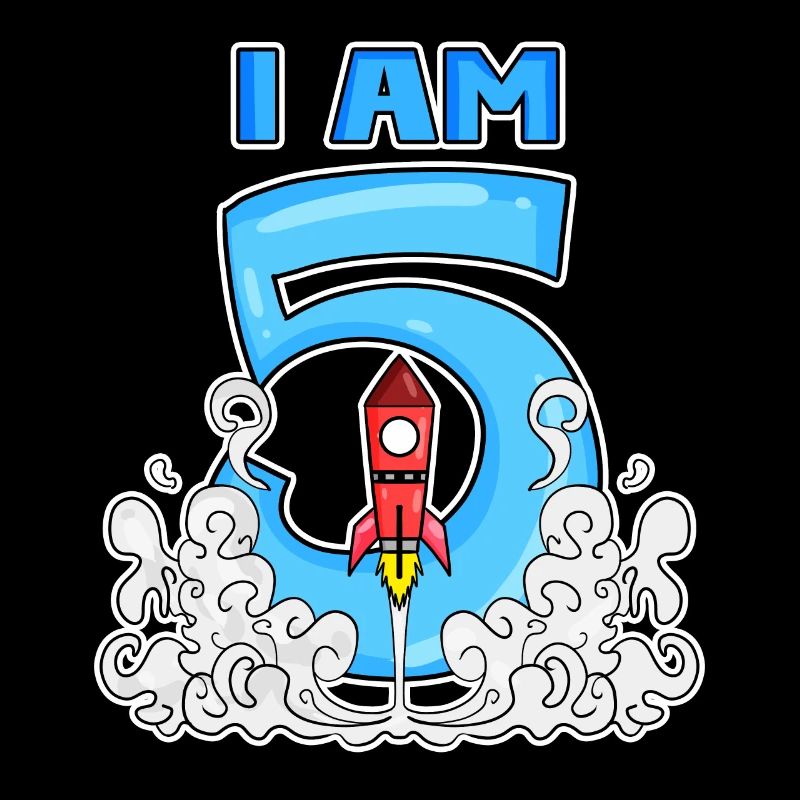 5 Birthday Boy Astronaut Rocket - five years