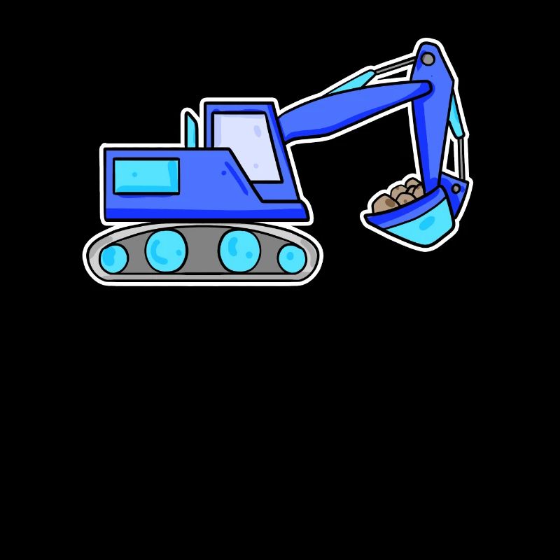 Excavator Construction Site Excavator Driver Blue